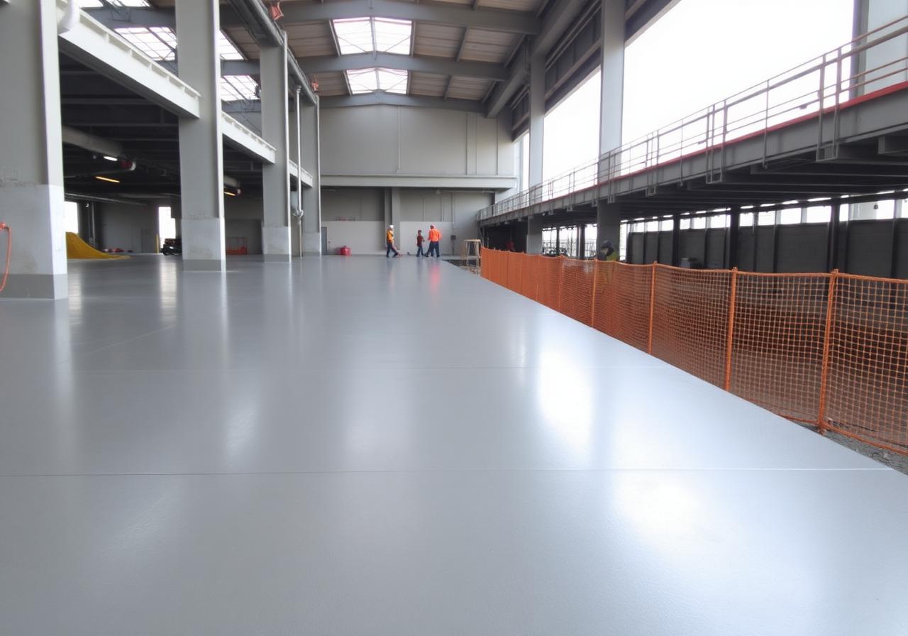 Finished concrete slab at warehouse
